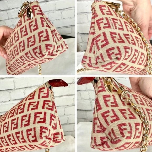 ⭐FENDI Zucca pouch crossbody or bum bag with chain - Picture 9 of 16